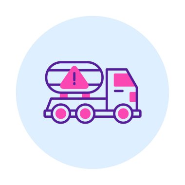 Dikkat simgesi çizimi olan kamyon   