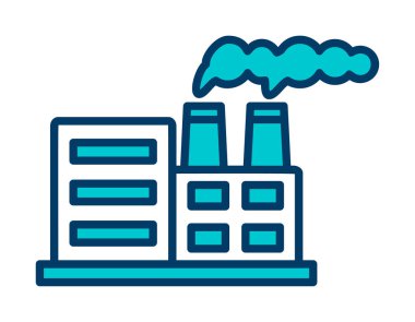 Nükleer santral ikon vektörü. İnce çizgi işareti. izole edilmiş sınır sembolü çizimi