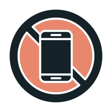 Cep telefonu simgesi yok, vektör illüstrasyonu               