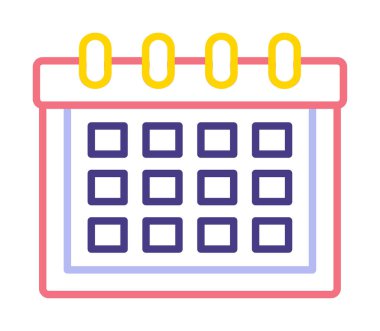 Takvim simgesi, vektör çizimi