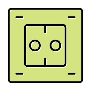 Modern Elektrik Soket simgesinin vektör illüstrasyonu       