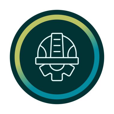 Güvenli Miğfer Düz Vektör Simgesi.                        