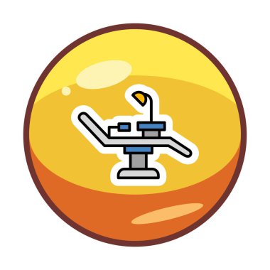 Dişçi Sandalyesi vektör illüstrasyonu, simge ögesi arkaplanı                