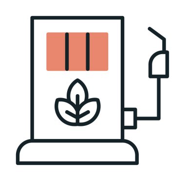 benzin istasyonu web simgesi, vektör illüstrasyonu