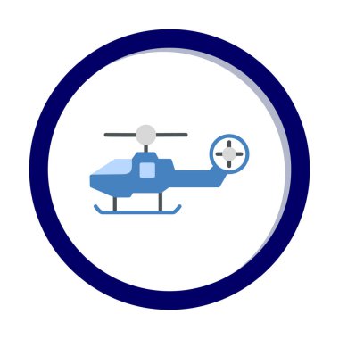 Askeri savaş helikopteri. Web simgesi basit illüstrasyon 