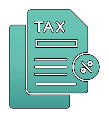 Basit Vergi İndirimi simgesi, vektör illüstrasyonu