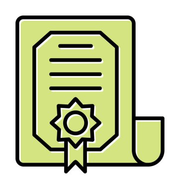 Sertifika vektör simgesi modern basit illüstrasyon                                 