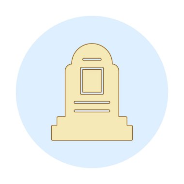 mezar taşı düz simgesi, vektör illüstrasyonu