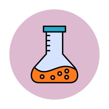 Matara ikonu. Laboratuvar ekipmanları. vektör illüstrasyonu.                     