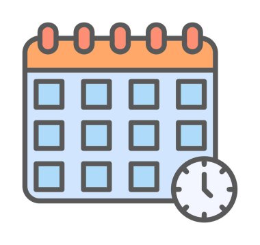 Takvim anımsatma simgesi, bitiş tarihi simgesi, vektör illüstrasyonu