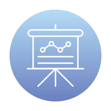 Sunum, grafikli iş tahtası, vektör illüstrasyonu