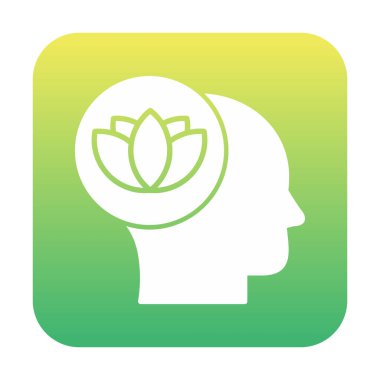 baş ve nilüfer çiçeği simgesi, vektör illüstrasyonu basit tasarım