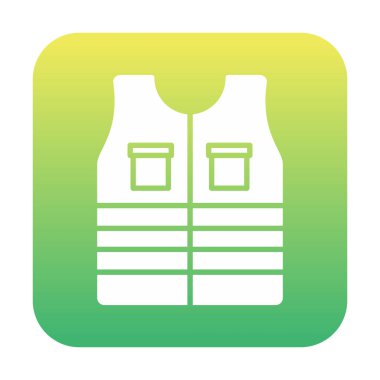 Güvenlik Ceketi Web simgesi, vektör illüstrasyonu