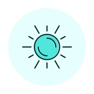 Güneş düz simge vektör çizim