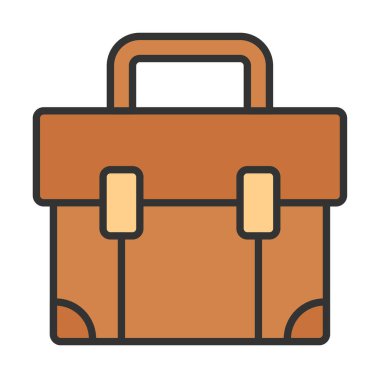 bavul ikonu vektör illüstrasyonu 