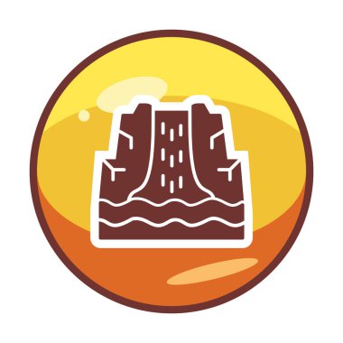 Basit Waterfal simgesi, vektör illüstrasyonu