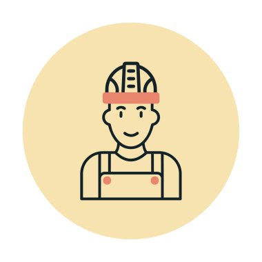 Fabrika İşçi simgesi vektör illüstrasyonu