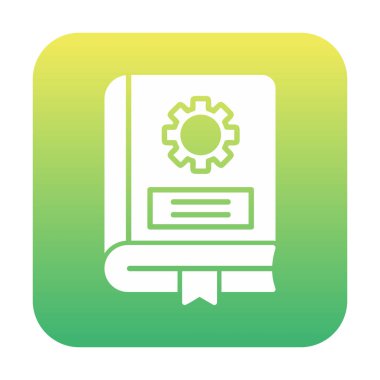 Mekanik kitap düz simgesi, vektör illüstrasyonu 