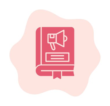 Pazarlama Kitabı simgesi, vektör illüstrasyonu