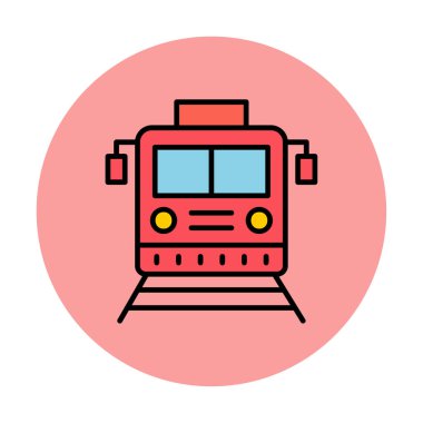 tren simgesi, vektör illüstrasyonu 