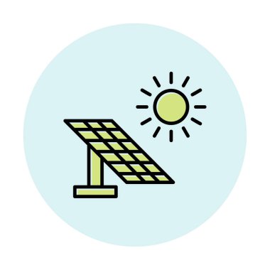 Güneş paneli ikon vektör illüstrasyonu