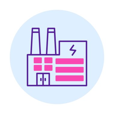 Elektrik fabrikası renkli vektör simgesi