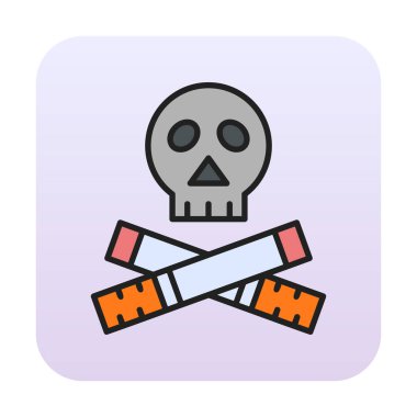 kafatası simgesi dumanı vektör illüstrasyonunu öldürür