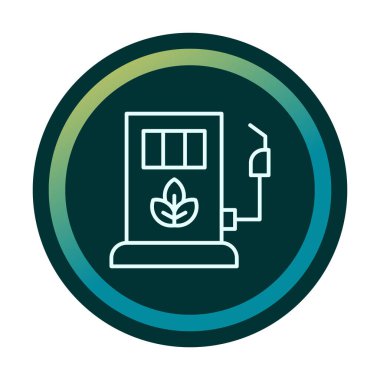 benzin istasyonu web simgesi, vektör illüstrasyonu