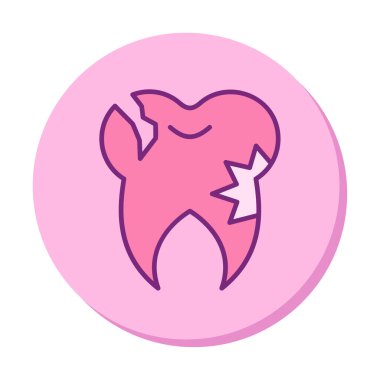 Diş ikonu vektör illüstrasyonunu taşır 