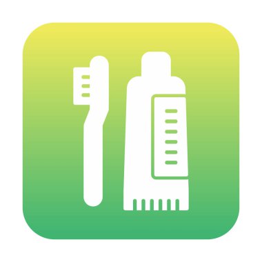 Diş fırçası ve diş macunu ikonları vektör illüstrasyonuName