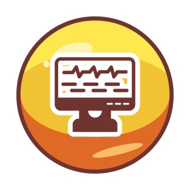 Ses çizgisi simgesi ile bilgisayar izleyicisinin vektör illüstrasyonu