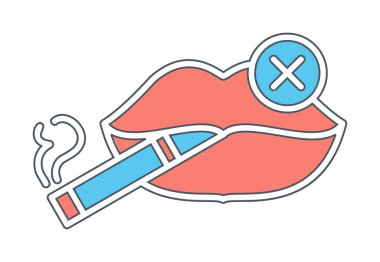 Basit Sigara İçilmez alanı simgesi, vektör illüstrasyonu