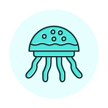 Denizanası. Web simgesi basit illüstrasyon 