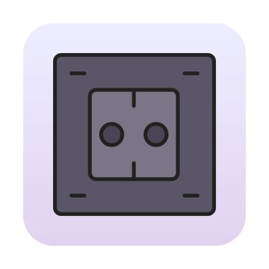 Modern Elektrik Soket simgesinin vektör illüstrasyonu       