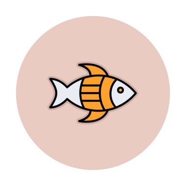 balık yassı simgesi, vektör illüstrasyonu