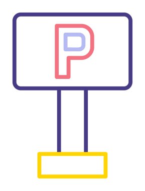 Park yeri simgesi. Web için park vektörü simgelerinin özet çizimi