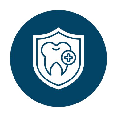 Diş koruma kalkanı ikon vektörü. İnce çizgi işareti. Önleme izole edilmiş kontür sembolü gösterimi