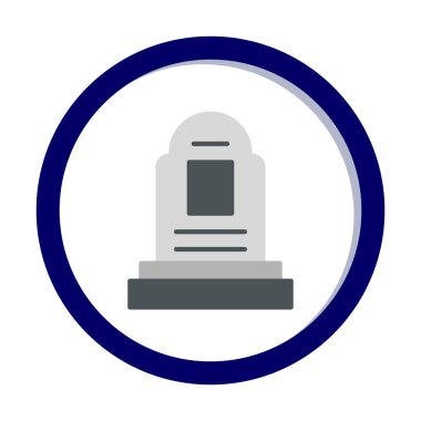 mezar taşı düz simgesi, vektör illüstrasyonu