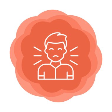 Korkmuş adam simgesi, korku konsepti, vektör illüstrasyonu