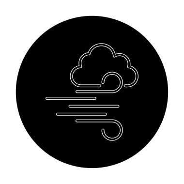 Bulutlu rüzgar simgesi, vektör illüstrasyonu 