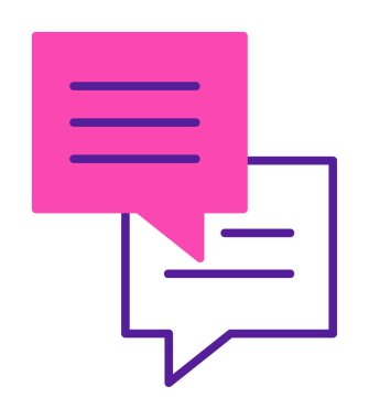 Sohbet düz simgesi, vektör illüstrasyonu