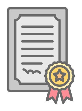 Sertifika vektör simgesi modern basit illüstrasyon                                 