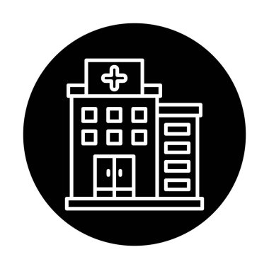 Hastane simgesi, vektör illüstrasyonu