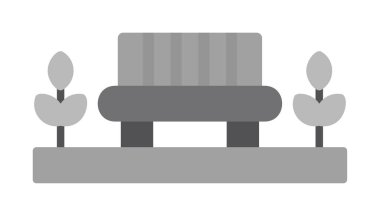 Park bankının ikonu. Düz renk tasarımı. vektör illüstrasyonu