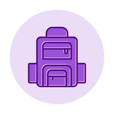 Sırt çantası ikon vektörü. Okul sırt çantası tabelası. izole edilmiş sınır sembolü çizimi