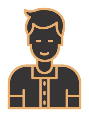 Avatar man simgesi, vektör illüstrasyonu  