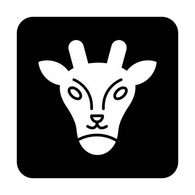 Zürafa baş web simgesi, vektör illüstrasyonu 