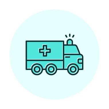 Basit düz ambulans araba simgesi  