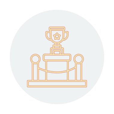 Ödül kupası ikonu vektör illüstrasyonu. Kadeh.                          