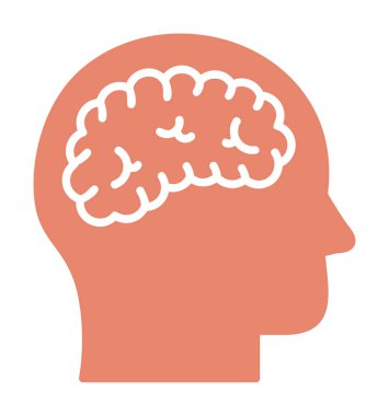 düz beyin ikonu vektör çizimi 